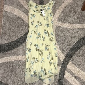 Floral Sleeveless Dress in Yellow and Blue